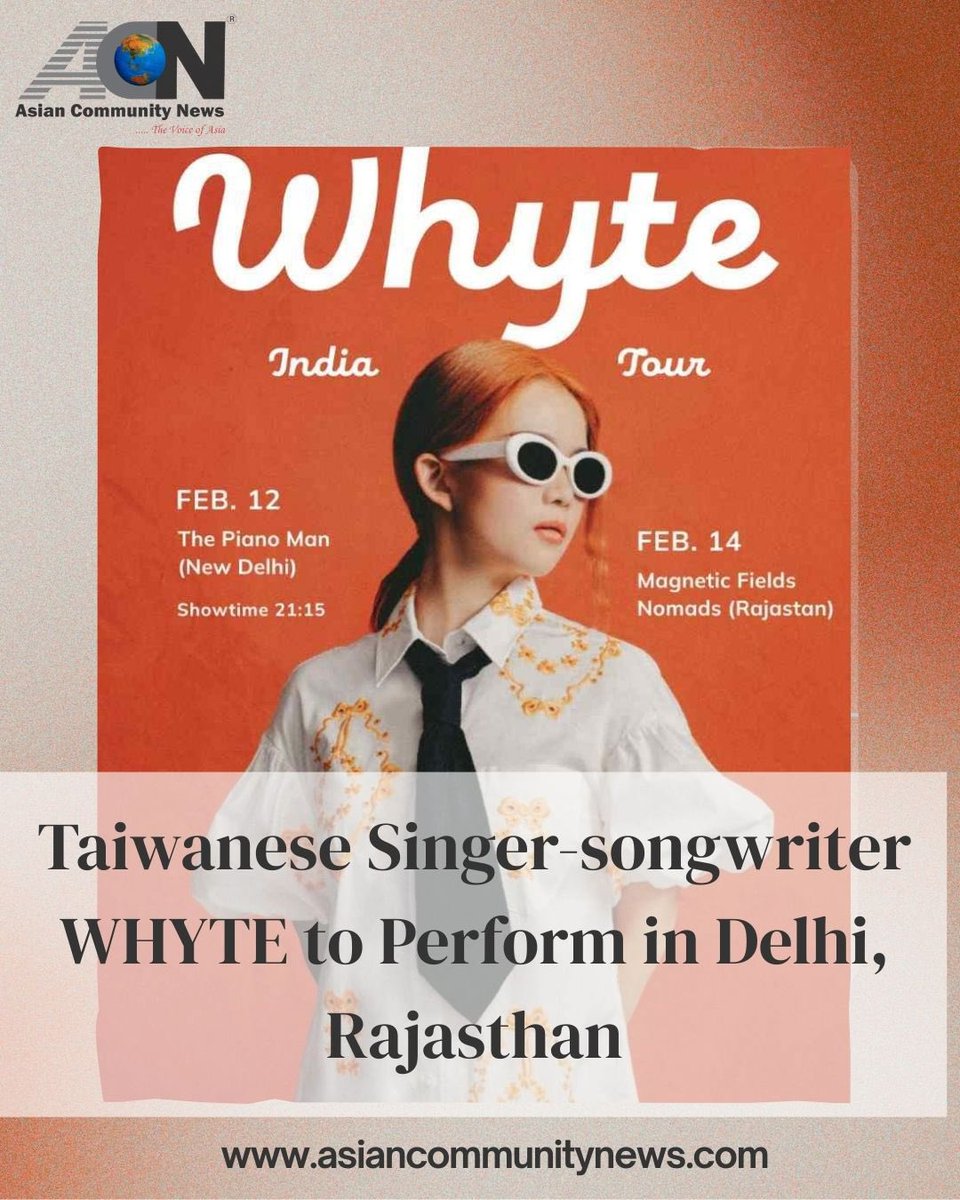 The tour includes a performance on 12 February at The Piano Man Jazz Club in New Delhi, followed by a special performance on 14 February at Khetri Mahal, Rajasthan
asiancommunitynews.com/taiwanese-sing…

#whyte #taiwanesemusic 
#globalmusic #rajasthan 
#Liveinindia