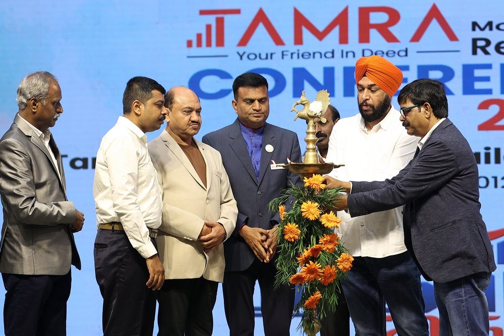 AimraIndia's tweet photo. A historic milestone achieved in Trichy! 🏆

​Proud to see the @AimraIndia State Presidents and Secretaries lighting the lamp at the TAMRA Conference. This event has officially set a new benchmark, becoming the most successful conference in the history of all Indian states! 🌟
​We truly "hit it out of the park" with this one! 🏏💥

​#AIMRA #TAMRA #Trichy #Leadership #BusinessMilestone #MobileIndustry #IndiaBusiness #Success

@PKhandelwal_MP @CAITIndia @LakhyaniKailash @OraIndia1