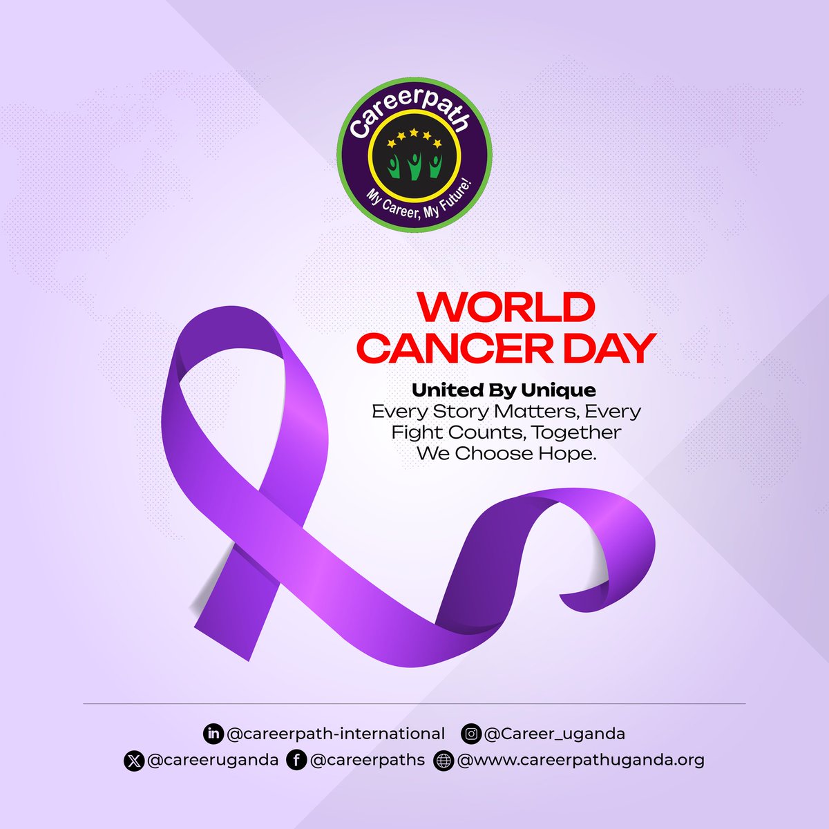 World Cancer Day reminds us that behind every diagnosis is a story, a family, and a dream worth fighting for. United by our differences, we stand together choosing hope, compassion, and action.

🌞Different journeys. One fight💪. One hope.
Today, we stand United by Unique 💜