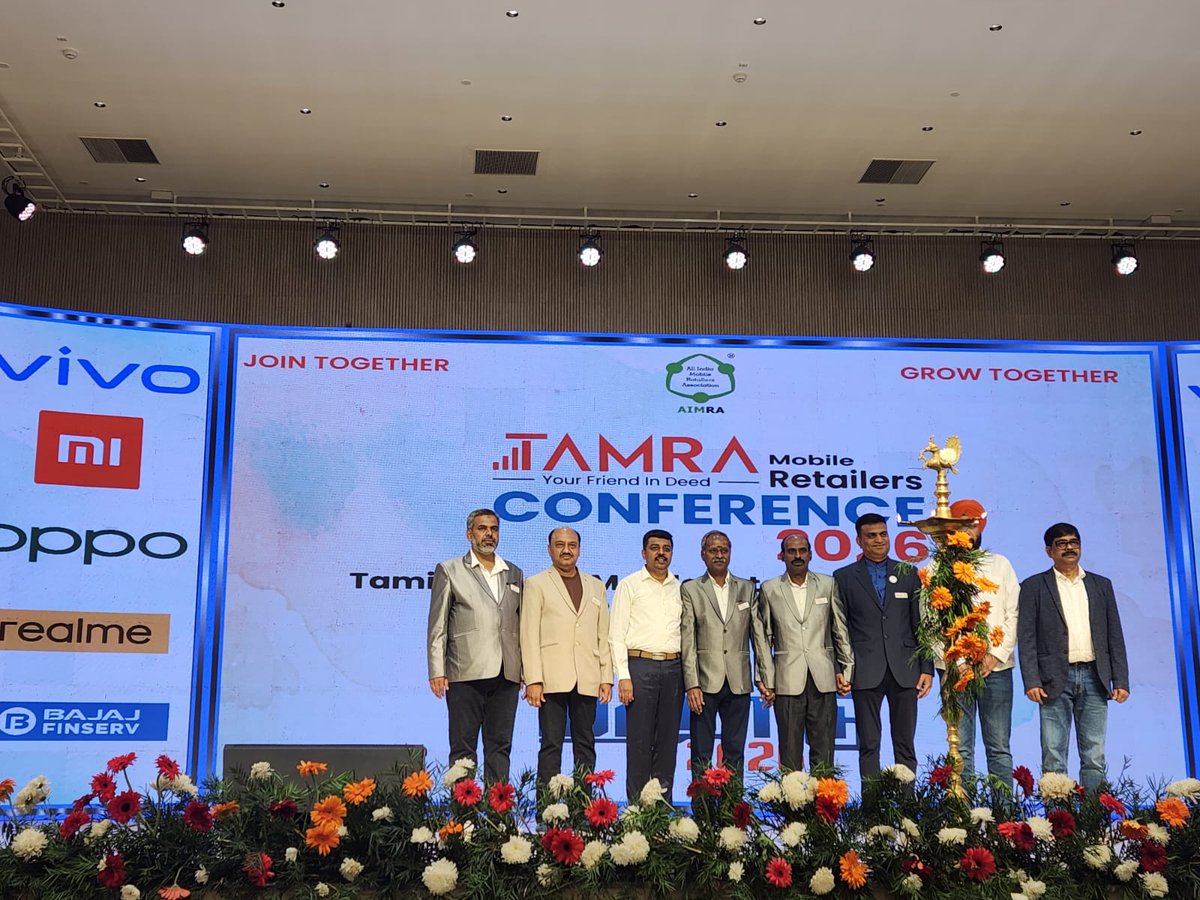 AimraIndia's tweet photo. A historic milestone achieved in Trichy! 🏆

​Proud to see the @AimraIndia State Presidents and Secretaries lighting the lamp at the TAMRA Conference. This event has officially set a new benchmark, becoming the most successful conference in the history of all Indian states! 🌟
​We truly "hit it out of the park" with this one! 🏏💥

​#AIMRA #TAMRA #Trichy #Leadership #BusinessMilestone #MobileIndustry #IndiaBusiness #Success

@PKhandelwal_MP @CAITIndia @LakhyaniKailash @OraIndia1