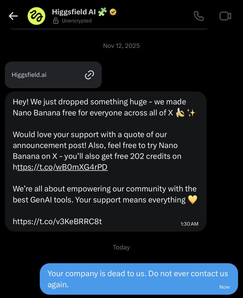 DM rejection screenshot