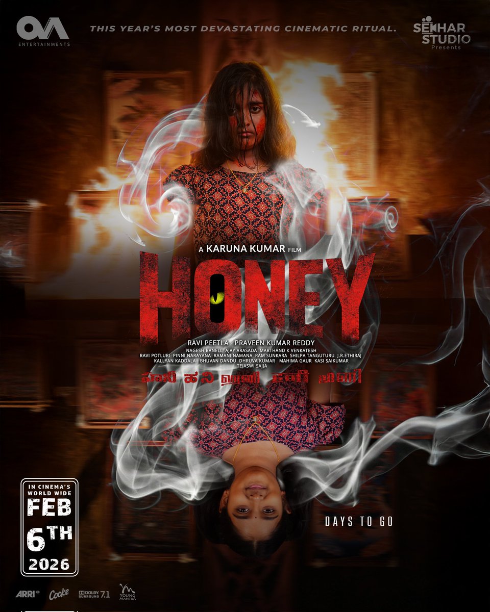 OvaEntertains's tweet photo. Two faces. 
One soul.
And a truth that will burn you from inside. 
2 Days To Go 🔥

#HoneyMovie - Worldwide Grand Release In Theaters From Feb 6th 🐈‍⬛ 🔴 

Watch Naveen Chandra’s Honey Movie Theatrical Trailer Here👇

https://t.co/GglzWrmglI

@Naveenc212 @KKfilmmaker https://t.co/INee1xd1vW