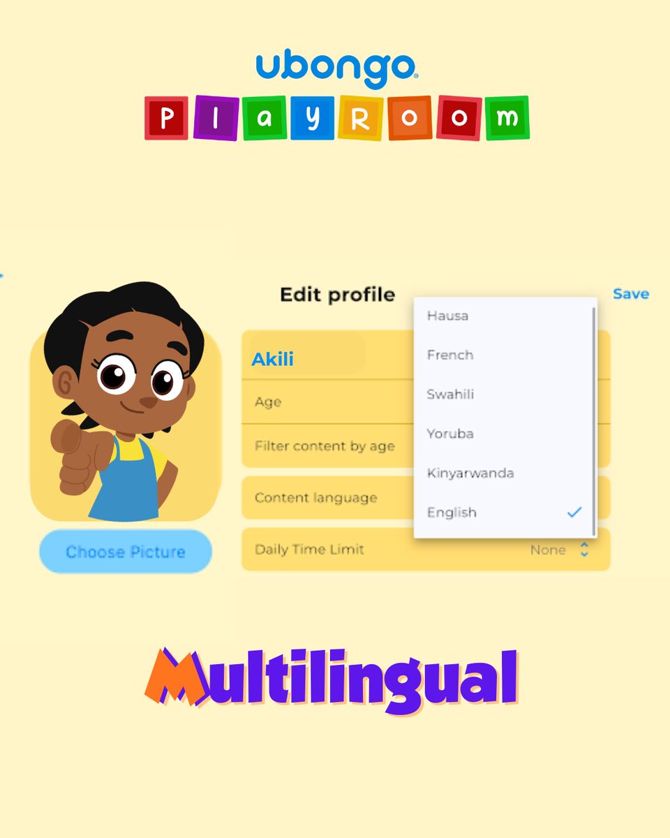Every child deserves to learn in a language they understand! ❤️ The Ubongo App makes learning fun and inclusive in English, Kiswahili, French, Hausa, Yoruba, and Kinyarwanda. 🎯 Download it today! #Ubongo #UbongoPlayroom #LearningThroughPlay #Kids #Edtech #educational #screentime