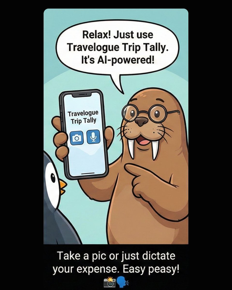 TextifyAI's tweet photo. My bank account disappearing on vacation? That’s a #TrueStory.  

Don't let your budget be a mystery! Use Travelogue Trip Tally to snap pics 📸 or use Voice AI 🗣️ to track expenses instantly.

The best #Technology to save your wallet (and your friendships). 
#SaveLivesWithFASTER https://t.co/8rYJEeA9md