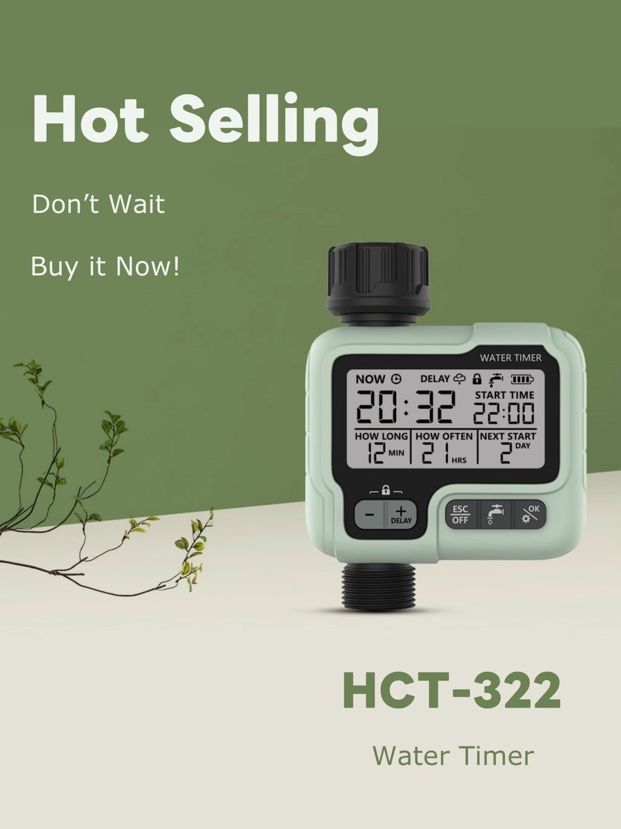 Eshico_Ningbo's tweet image. Hot Selling⭐️: HCT-322 water timer🌷

🌱Suitable for various watering needs
🌱Pre-setting schedules &amp;amp; automating watering process
🌱Postpones watering during rainy weather
🌱IPX5 waterproof &amp;amp; robust construction

Free Your Hands and Enjoy Life!🌈

#WaterTimer #gardening #plants