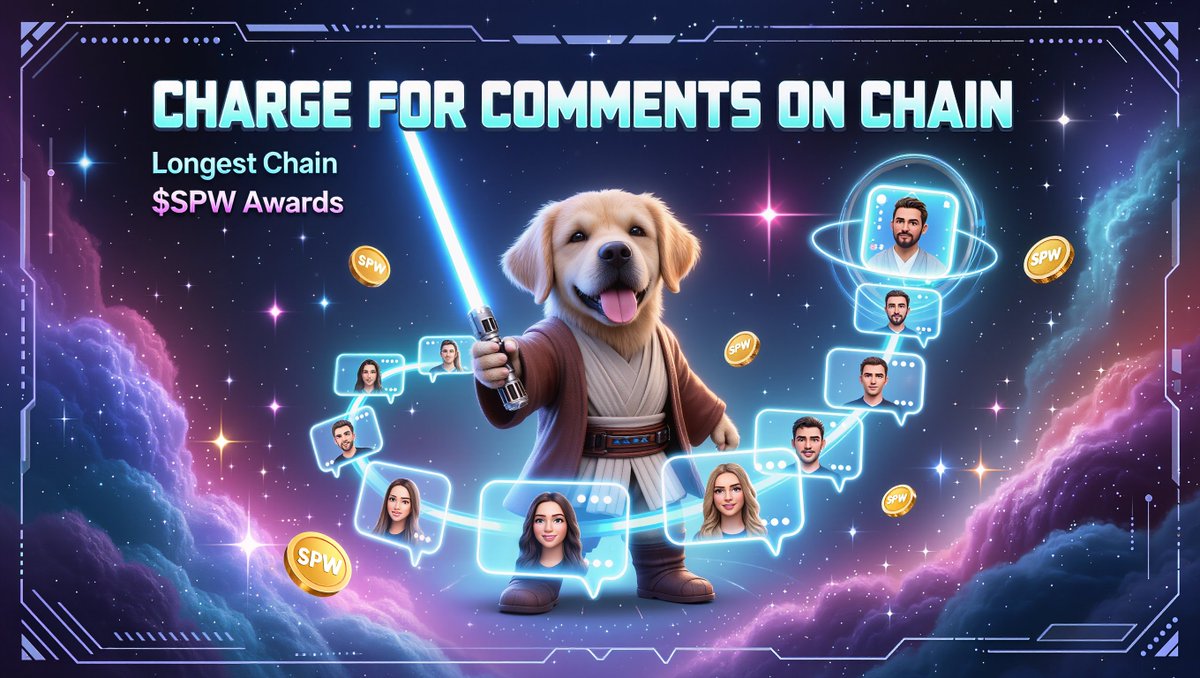 _StarPaws's tweet photo. 🔥🐾 NEW GAME – CHAIN COMMENT CHALLENGE 🐾🔥
This time, luck decides 👀🍀
🎁 Prize:
🏆 30 $SPW for 1 winner

📌 How to play:
💬 First comment must start with $SPW
🔁 Every next comment must start with the LAST LETTER of the previous comment
❌ If the chain breaks → a new chain starts
🏆 Winner selection:
✅ We will take the LONGEST valid chain
🎲 1 random winner will be chosen from that chain

⚠️ Important rules:
• Only correct chains count
• One comment per user per chain
• Follow @_StarPaws to be eligible
📣 Invite friends, don’t break the chain, and increase your chances 🐶🔥
 LET THE CHAIN BEGIN!