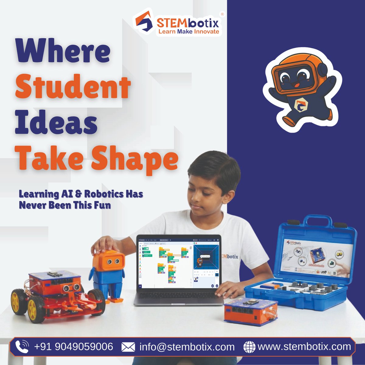 stembotixin's tweet photo. Teaching kids to #build the #future, not just live in it. 🤖💻
From #AI kits to #3D printing, we’re making high-level #tech accessible for the next generation of #engineers.
#STEM #Robotics https://t.co/xoGl0V3174