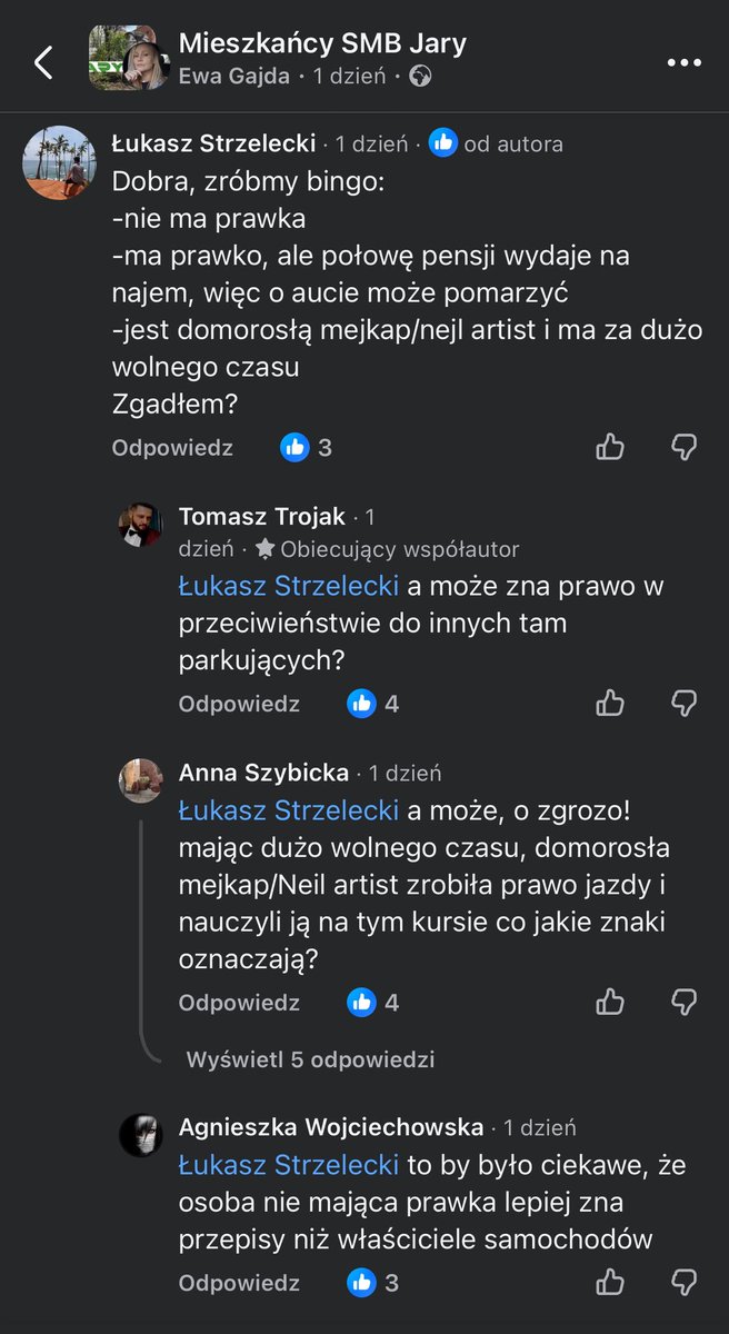 MiastoUrsynow's tweet photo. Dziewczyna z #Jary „nałogowo” zgłasza nieprawidłowo zaparkowane 🚗 przy #Janowskiego, bo jest złośliwa i podła, ma paskudny charakter, nie ma prawa jazdy, nie stać ją na 🚗 a tak w ogóle to powinna zająć się skuwaniem lodu, seniorami i zgłaszaniem wraków…https://t.co/wXoEKh4X0k https://t.co/XnaQ8W9q0z