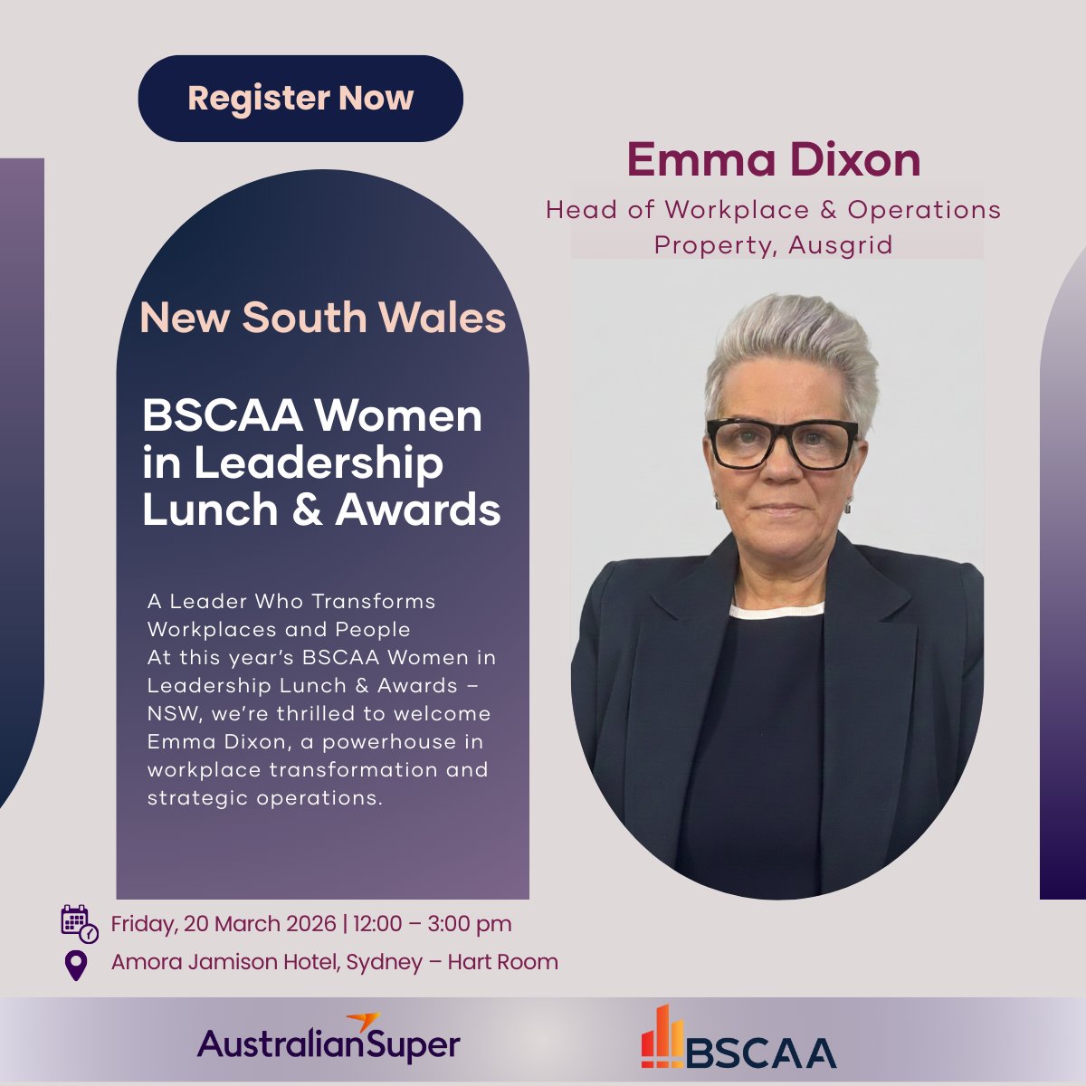Join us at the BSCAA Women in Leadership Lunch &amp; Awards – NSW with keynote speaker Emma Dixon, a leader in workplace transformation and “Give to Gain” leadership.

📅 20 March 2026 | Sydney

Seats limited — register now: national.bscaa.com/event-6446064

#BSCAA #WomenInLeadership #Sydney