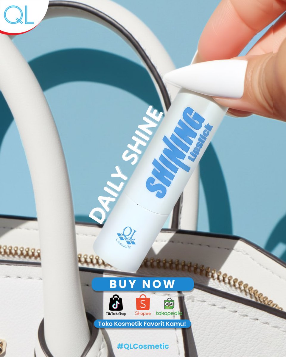 Satu oles, bibir langsung shiny &amp; fresh✨
QL Shining Lipstick siap temani setiap momenmu.

Dapatkan sekarang juga di platform favoritmu:
Shopee, Tokopedia, Tiktokshop, dan Toko - toko kosmetik.

#QLCosmetic #ShinyLips #MakeupDaily #KosmetikIndonesia #QLShiningLipstick