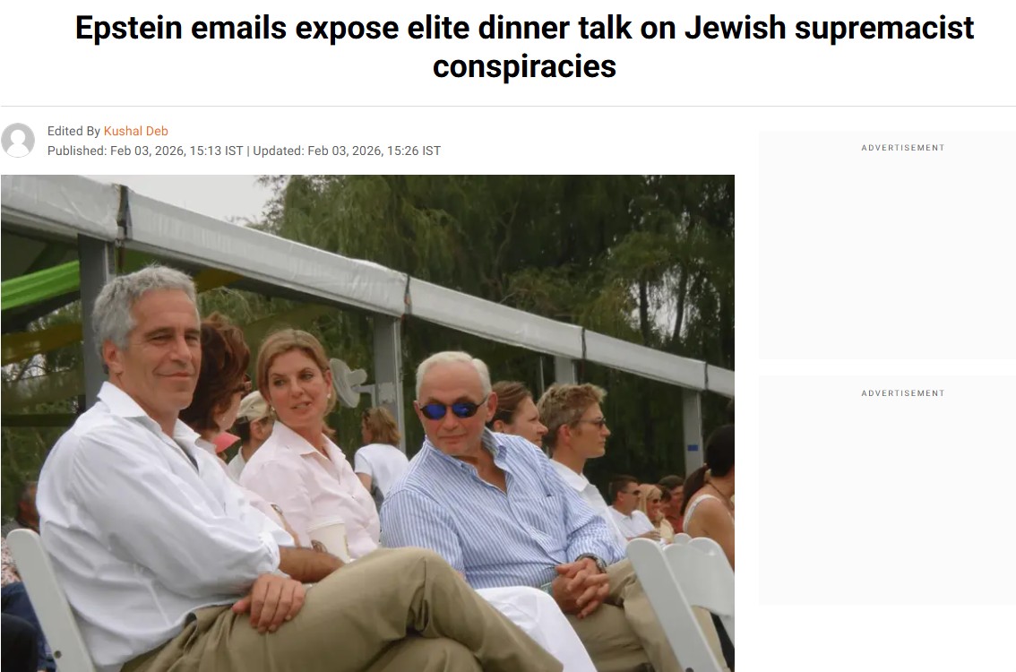 timand2037's tweet photo. Epstein files show that Jeffrey #Epstein was not just a Mossad-run paedophile blackmail agency, he was also a Jewish supremacist who tolerated "Goyim" (like JP Morgan and Trump) only inasmuch as they supported Zionist purposes.
https://t.co/GVPc3RfoZ5 https://t.co/WhxBTM0mFm