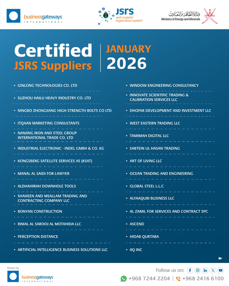 JSRS - Oman's Supplier Sourcing Ecosystem tweet media