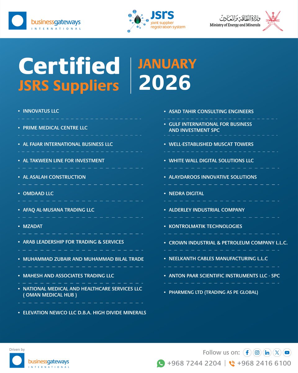 JSRS - Oman's Supplier Sourcing Ecosystem tweet media
