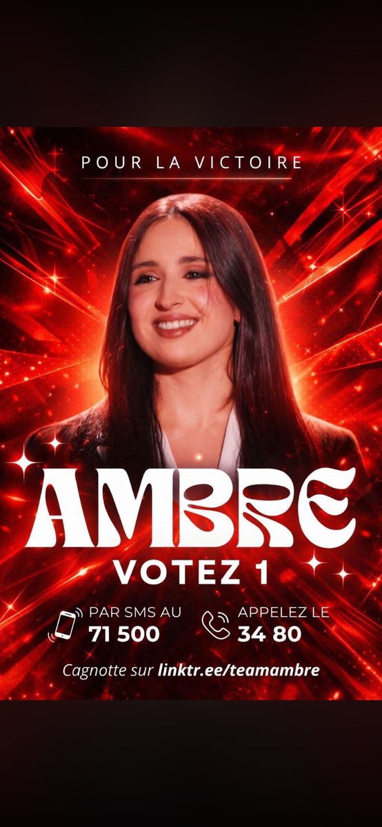 🐆🐆🐆 AMBRE DOIT SOULEVER LE TROPHÉE 🐆🐆🐆

‼️Votez 1 au 71500 ou 3480 ‼️

C’est la dernière ligne droite , on l’a fait la semaine dernière on peut le refaire 💪🏼

#StarAcademy #StarAcademyLeLive