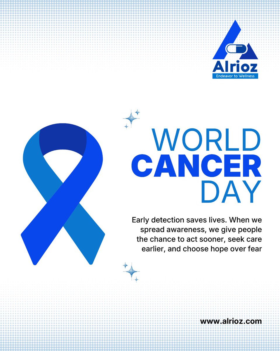 4 February | Alrioz supports prevention, research, and hope. Together, we fight cancer.

#alriozpharma #cancer #healthday #productofRedoQ #product