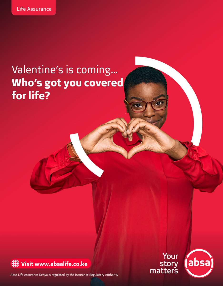This Valentine’s season, pressure iko but control ni yako. Plan beyond the moment. We've got you covered for life! 
To learn more, visit absalife.co.ke 

#ValentinesDay2026  #YourStoryMatters