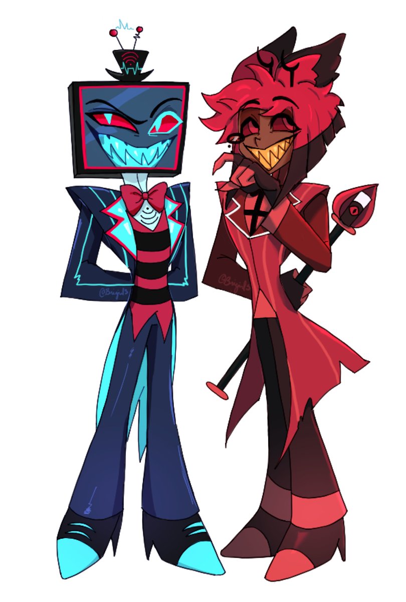 Brigirl3131520's tweet photo. I designed some stickers for myself!! I'm very proud and excited for how these came out ^^ Technically I made 3 of velvette, vox and alastor- while the last image is self indulgent radiostatic stuff. #RadioStatic #StaticRadio #voxal #velvette #VelvetteHazbinHotel #stickerdesigns https://t.co/Exouylxrko
