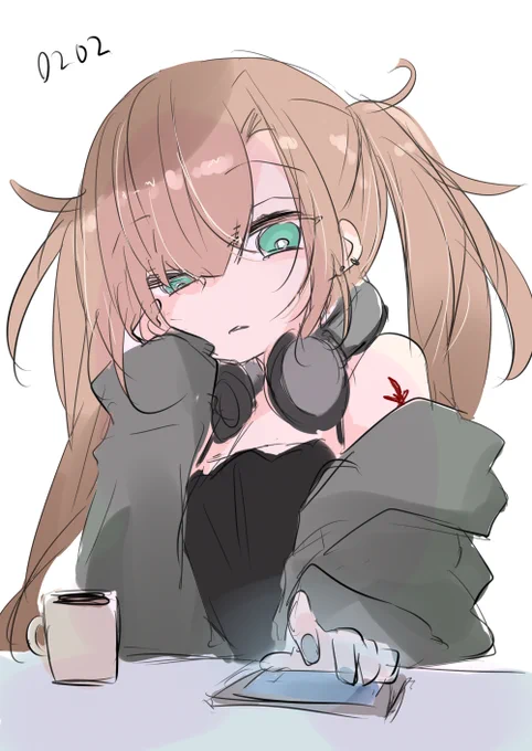 ツインテの日に描いた最近goghに生息してるタイプのリフちゃん。作業用に重宝させてもらってます