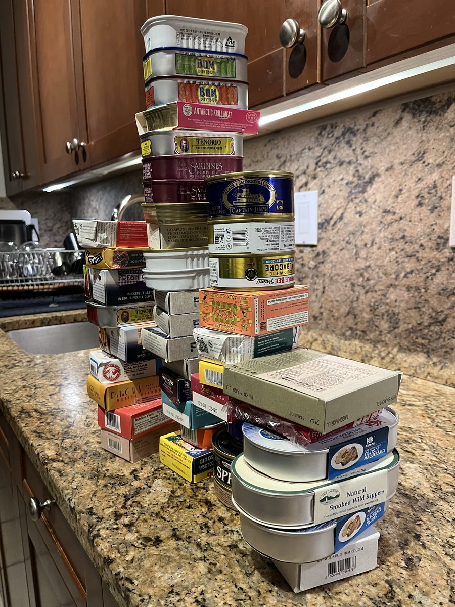 Ok comrades. I’ve slept on it and I’m here to admit that I do have a dark food secret. But it’s not DoorDash and a credit card. It’s tinned fish hoarding. This year I’m saying no. With the help of family &amp; friends, I’m gonna “eat these down”. One tin per week will get me there.