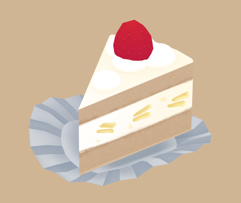 #夕飯1時間モデリング　ケーキ！