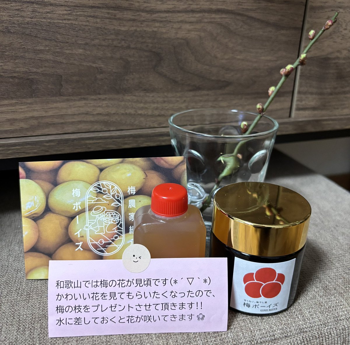 ayuko_sk's tweet photo. 梅の蕾、届きました😆
なんと梅酢もおまけで入れてくださっていて感激😭💕
これからも、ささやかですが応援させていただきます🙌🏻

以前に購入した、梅チューブと梅酢も日々活躍中✨
濃ゆ〜い梅エキス、楽しみにいただきます🙏 https://t.co/Xk7T5T8eBU