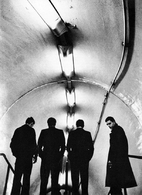 Joy Division shot at Lancaster Gate in the London Underground by Anton Corbijn, 1979.