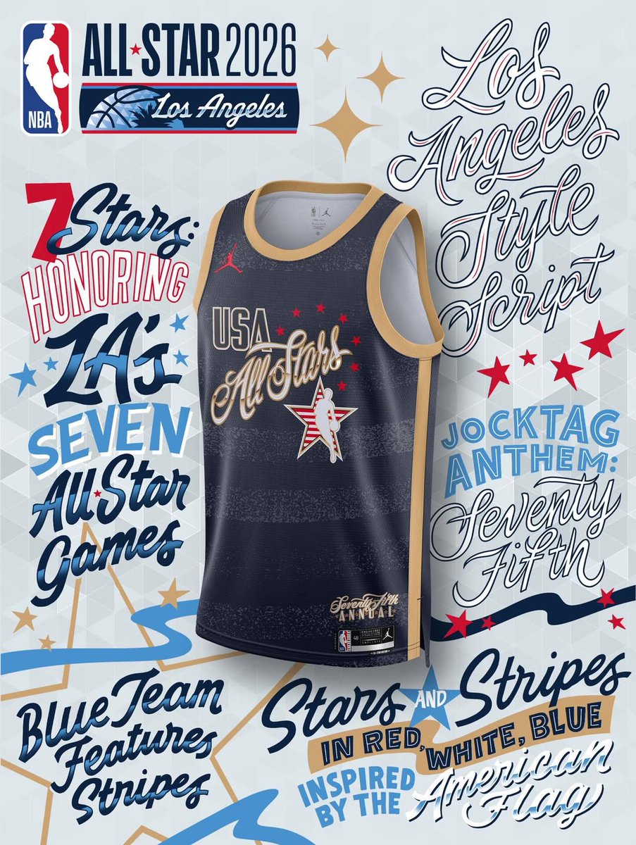 NBA_Indonesia's tweet image. Jersey #NBAAllStar 2026 telah diumumkan🤩

3 tim yang terdiri dari 2 tim USA dan 1 tim World akan memakan 3 warna jersey yang berbeda

Kalian paling suka jersey tim yang mana nih #NBAFans, World, USA Star, atau USA Stripe?👀

#NBAOffCourt
