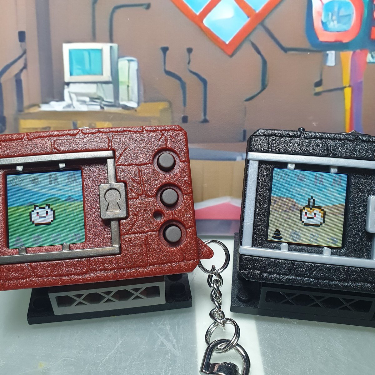 MandaPii's tweet photo. First run on the new devices with Botamon -> Koromon and Punimon -> Tunomon.
#Digimon #デジモン #デジタルモンスター #VPets #VirtualPets #Tamagotchi #Bandai #DigimonColor https://t.co/lLLqu6y3Pc