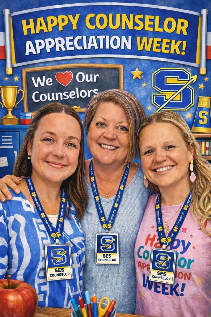 Happy Counselor Appreciation Week! 
Today we celebrate our SES counselors, who nurture hearts, guide young minds, and lay the foundation for lifelong success. Thank you for all you do for our students—the seen, the unseen, and everything in between. SMSD is better because of you!