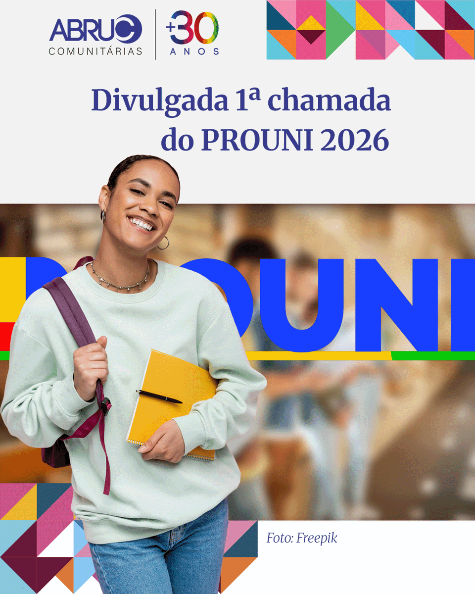 ABRUC's tweet photo. O MEC divulgou, nesta terça-feira (3), o resultado da primeira chamada do PROUNI, referente ao primeiro semestre de 2026, no Portal Único de Acesso ao Ensino Superior.

Leia a matéria completa no site da ABRUC: https://t.co/Jf1ZpWemSb
Fonte: MEC https://t.co/5XDB347ym9