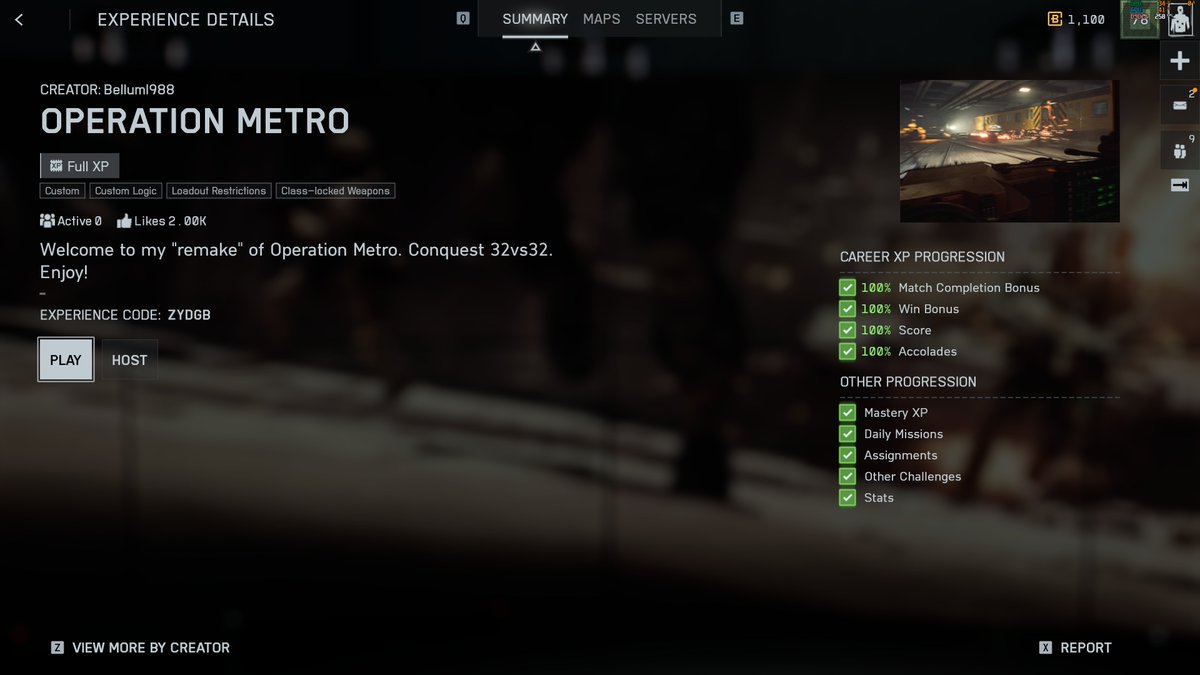 You asked for it, and now it's a reality 😎

#Battlefield6's Operation Metro remake is now FULL XP.
x.com/BFBulletin/sta…