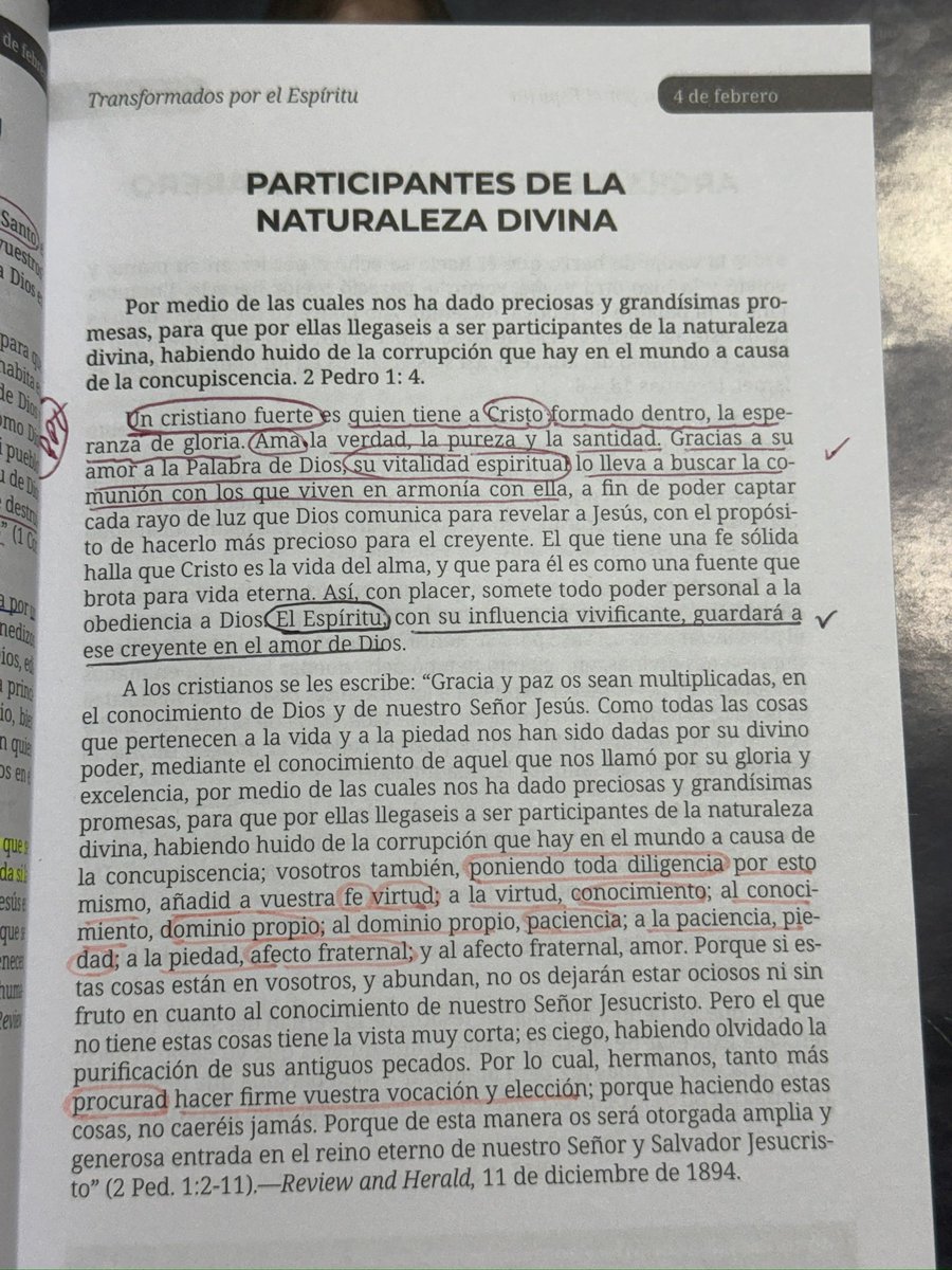 “Un cristiano fuerte es quien tiene a Cristo formado dentro, la esperanza de gloria. Ama la verdad, la pureza y la santidad”. 
#RecibireisPoder #CultosMatutinos
#RID #PrimeroDios 📖✍🏼🔥