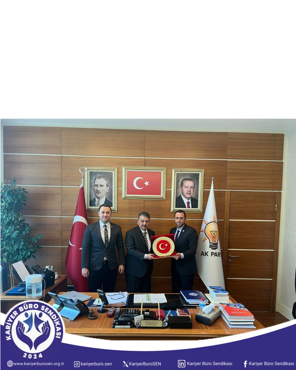 Genel Başkanımız Sayın Tolga AKGÜL ve Genel Başkan Vekilimiz Sayın Ersin KILIÇ tarafından AK Parti Genel Başkan Yardımcısı Sayın Ahmet Baha ÖĞÜTKEN ziyaret edilerek taleplerimizi içeren dosyamız takdim edilmiştir. Nazik kabulleri için Sayın <a href="/AhmetBOgutken/">Ahmet Baha Öğütken</a> e teşekkür ederiz.