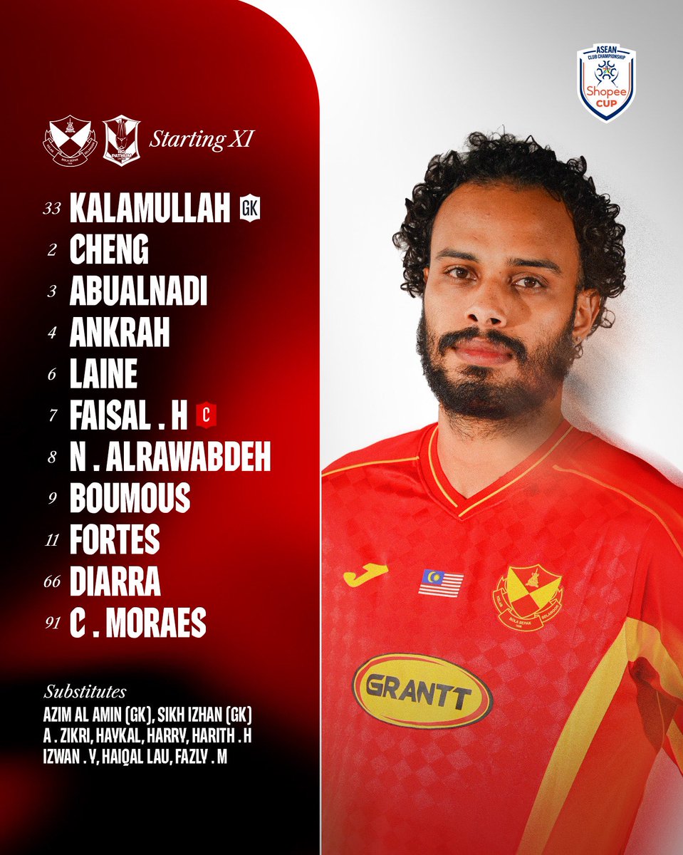 selangorfc's tweet photo. 🔴 𝐅𝐈𝐑𝐒𝐓 𝐗𝐈 🟡

📋 Lining up for #RedGiants tonight! 💊

🚫 Unavailable for selection: Mukhairi Ajmal (Adductor Strain), Raimi Shamsul (Quads MS Strain), Sharul Nazeem (ACL Injury).

🎟️ Buy #SFCBGP tickets by clicking the link below or via https://t.co/MspowdXG3w. ⬇️

🔗: https://t.co/iPCvNMFQzl

📺 Watch the #ShopeeCup action LIVE on Astro Arena Bola (803), & Astro GO.

#SelangorFC #ThisIsSelangor 
#ShopeeCup #ASEANUtdFC
#SFCBGP