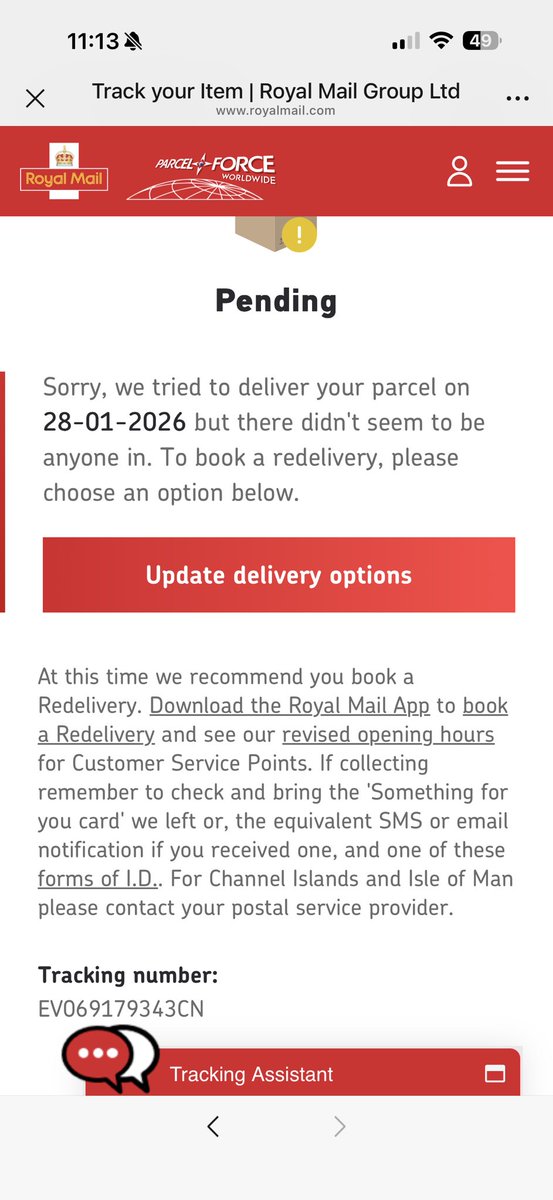 freedom35136253's tweet photo. @RoyalMail Why has my parcel still not been delivered? The first delivery attempt failed, then it was rescheduled for last Saturday. I waited all day and nothing came. I waited the whole morning again today, and it still hasn’t been delivered. What on earth is going on? https://t.co/ws1RyCIEoP