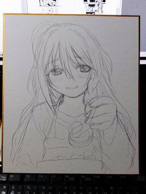 歌姫色紙下描き照れ(u0u*)輝子 