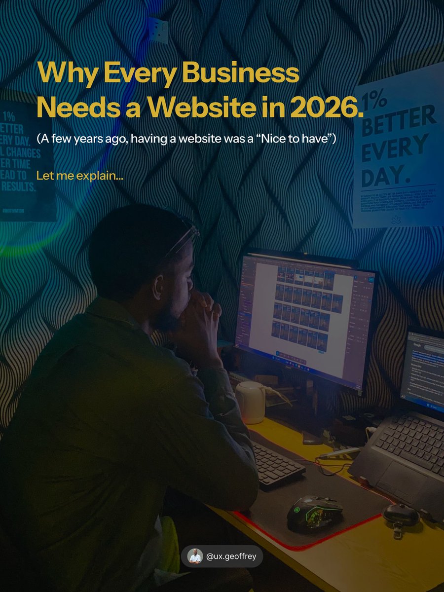 In 2026, every serious business needs a website.

Not for looks.
For trust, visibility, and conversions.

I broke it down fully here:

👉 open.substack.com/pub/geoffreyeg…