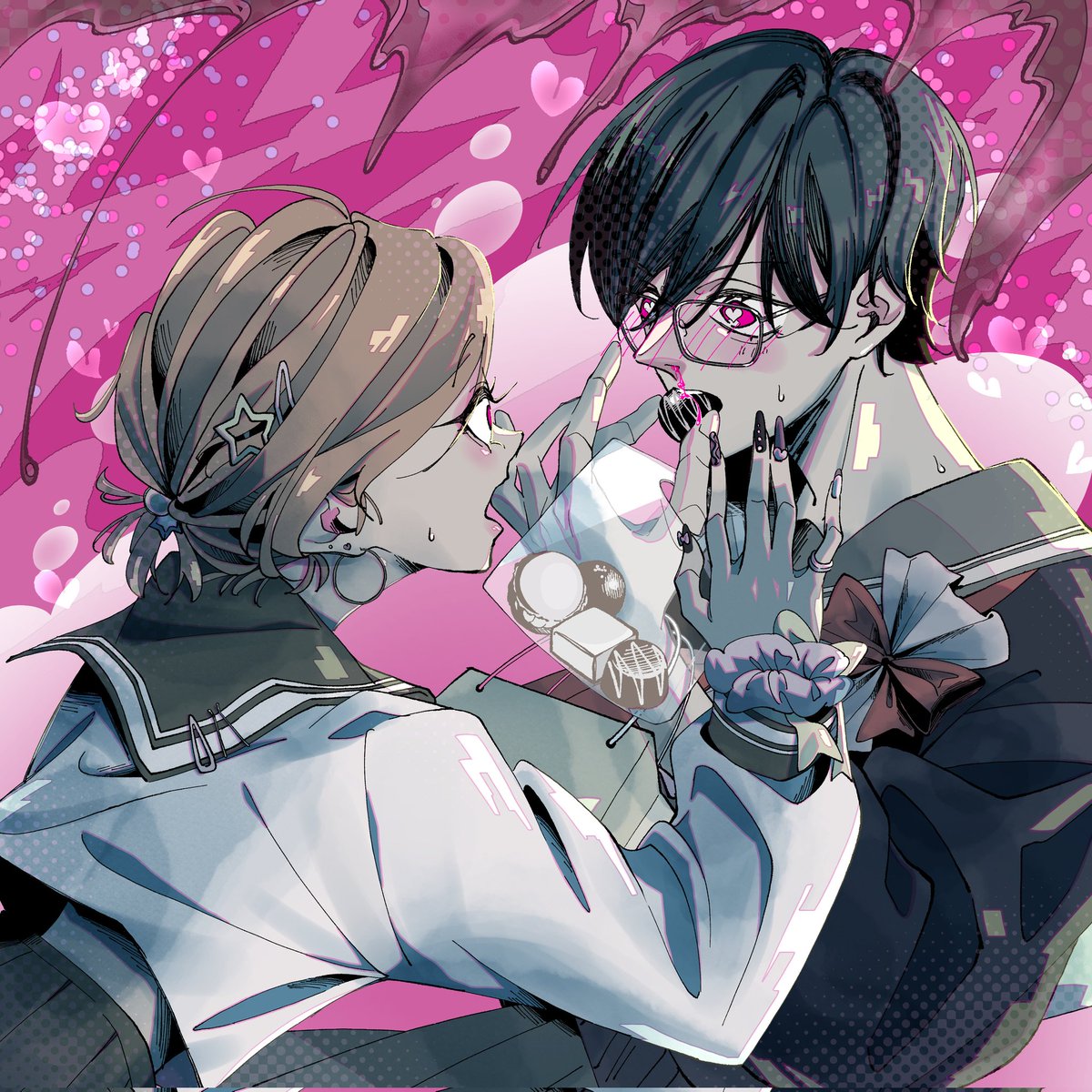 luca72z's tweet photo. バレンタインは百合！
チョコ食べ過ぎ鼻血は！俗説上等ロマン万歳！
#HappyValentine #バレンタイン2026 https://t.co/8j7IX7EoMS