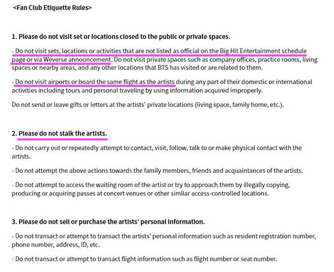 StrawberryJBird's tweet image. Just putting this reminder from the official BH post out there, as it appears some have forgotten:

★Do NOT visit AIRPORTS.
★Do NOT visit LOCATIONS or activities NOT LISTED ON SCHEDULE
★Do NOT covertly take pictures/footage of the artists
★DO NOT STALK THE ARTISTS