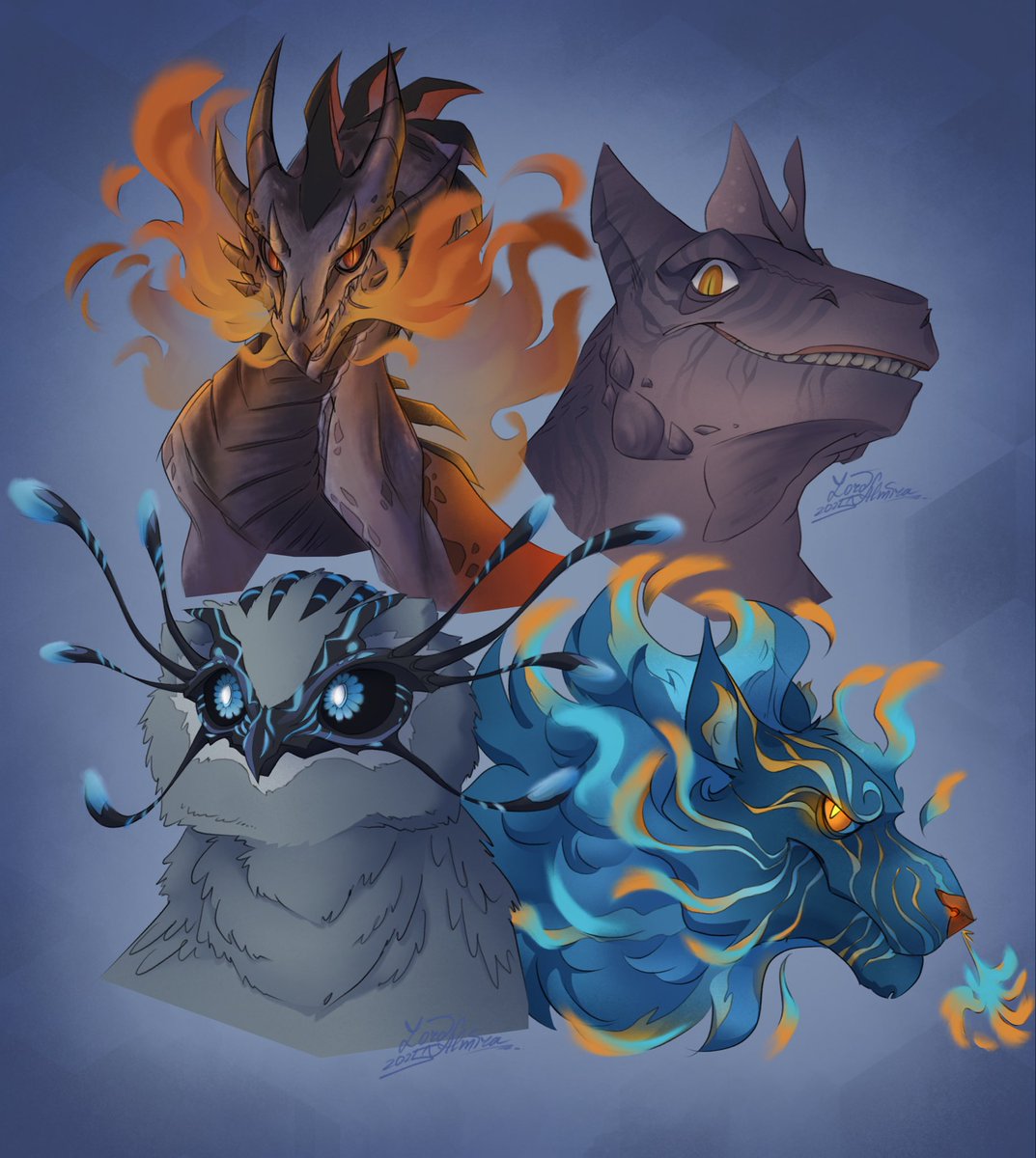 A small pack of some randos creatures, mmm

#ark #arkasa #firewyvern #maeguana #snowowl #pyromane #arkart