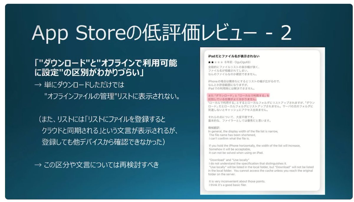 eno_eno's tweet photo. iOSでの低評価
1.ノートで、キーワード検索機能が弱い
2.「ダウンロード」と、「オフラインで利用可能」の違いがわかりにくい
3.iPadでonlyofficeが使いにくい。
→なぜCollabora Office使わないのだろう?
#nextcloudjp https://t.co/wpJzJP4W2Y