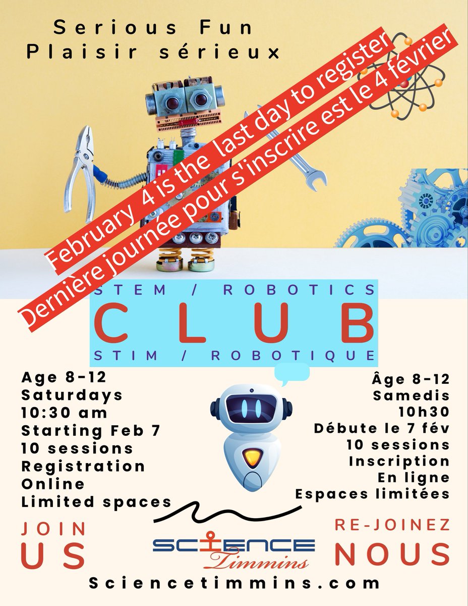 Register your son/daughter aged 8-12 to join our Winter sessions of STEM and Robotics Club! This is an opportunity for him/her to step away from screens and dive into hands-on, minds-on challenges. He/she will engage in exciting projects that spark creativity and foster