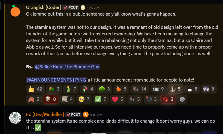 Papercut_News's tweet photo. Because of this, the stamina system will be getting reworked in the future and it is likely that Claire and Abbie will be getting changes to their passives in the future. https://t.co/O88tm2qxkW