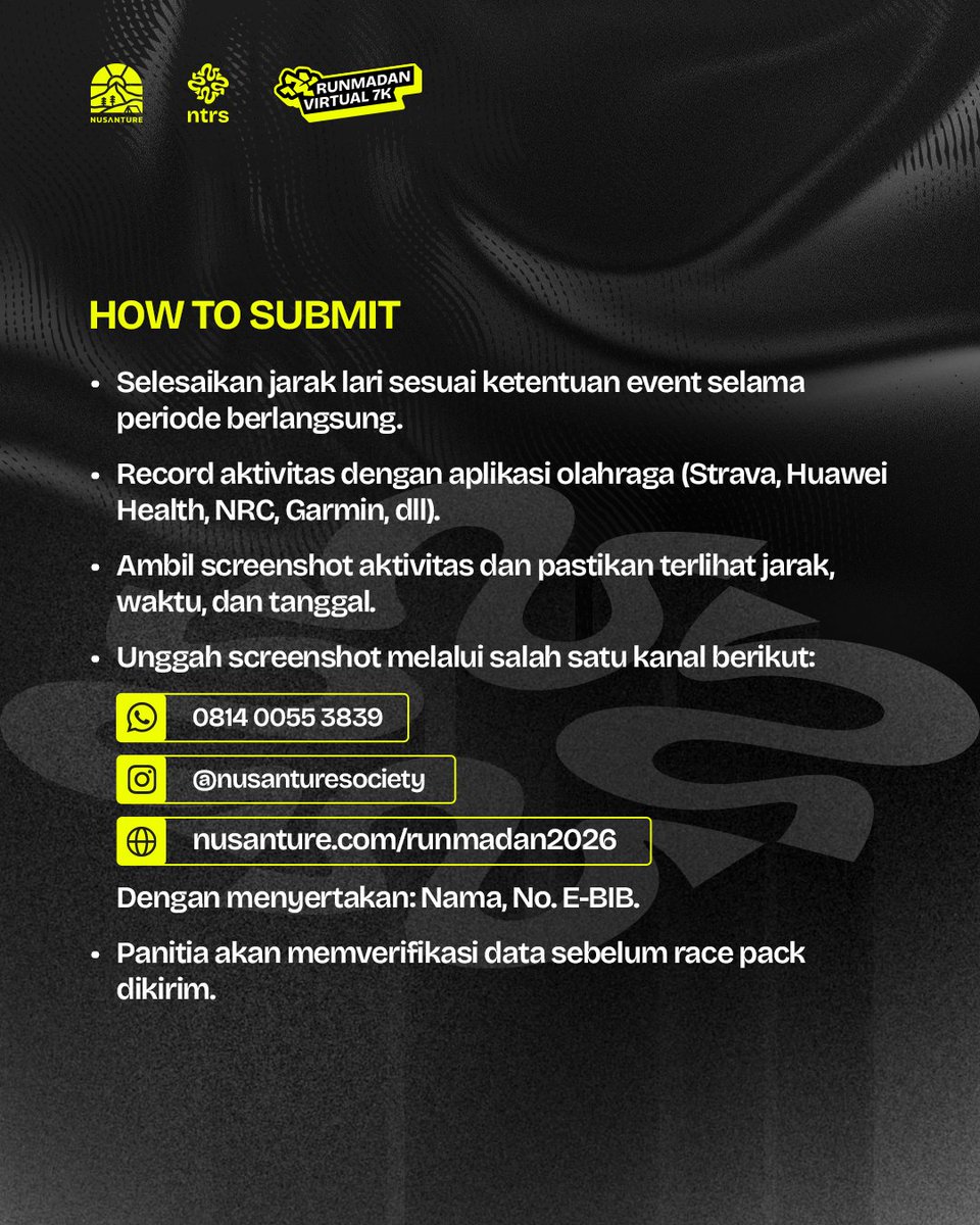 JadwalLari's tweet photo. Jangan sampai kehabisan slot!

Daftar sekarang 👉 @nusanturesociety

#virtualrun #virtualrunning #eventlari #running https://t.co/zfeP4ejQNH