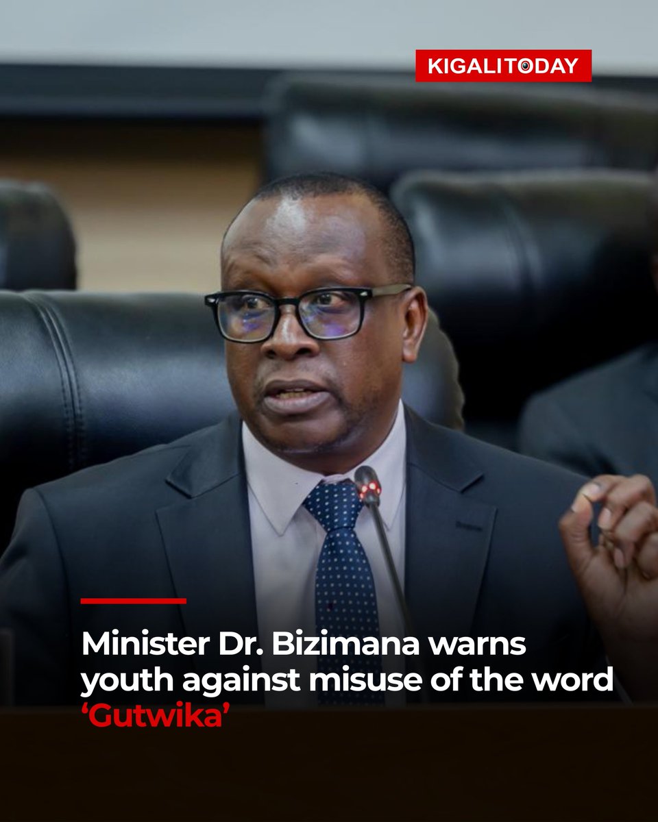 ktpressrwanda's tweet photo. The Minister of National Unity and Civic Engagement, Dr. Jean Damascène Bizimana, announced that Rwanda’s unity index rose from 82.3% in 2010 to 95.3% in 2025 (+13%). He also urged Senators to guide youth on language use, warning that the word ‘Gutwika’ historically means killing, not celebration
Read more:
https://t.co/UODYt6Fnep
