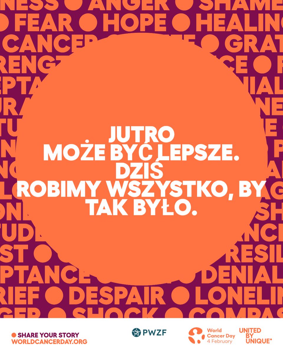 PWZF_org's tweet photo. W Światowym Dniu Raka oddajmy hołd tym, których straciliśmy, wesprzyjmy osoby żyjące z chorobą nowotworową i podnieśmy świadomość na temat lepszych możliwości profilaktyki i leczenia. 
#WorldCancerDay 
#UnitedByUnique @WorldCancerDay @uicc https://t.co/9Ixk5UjIUb