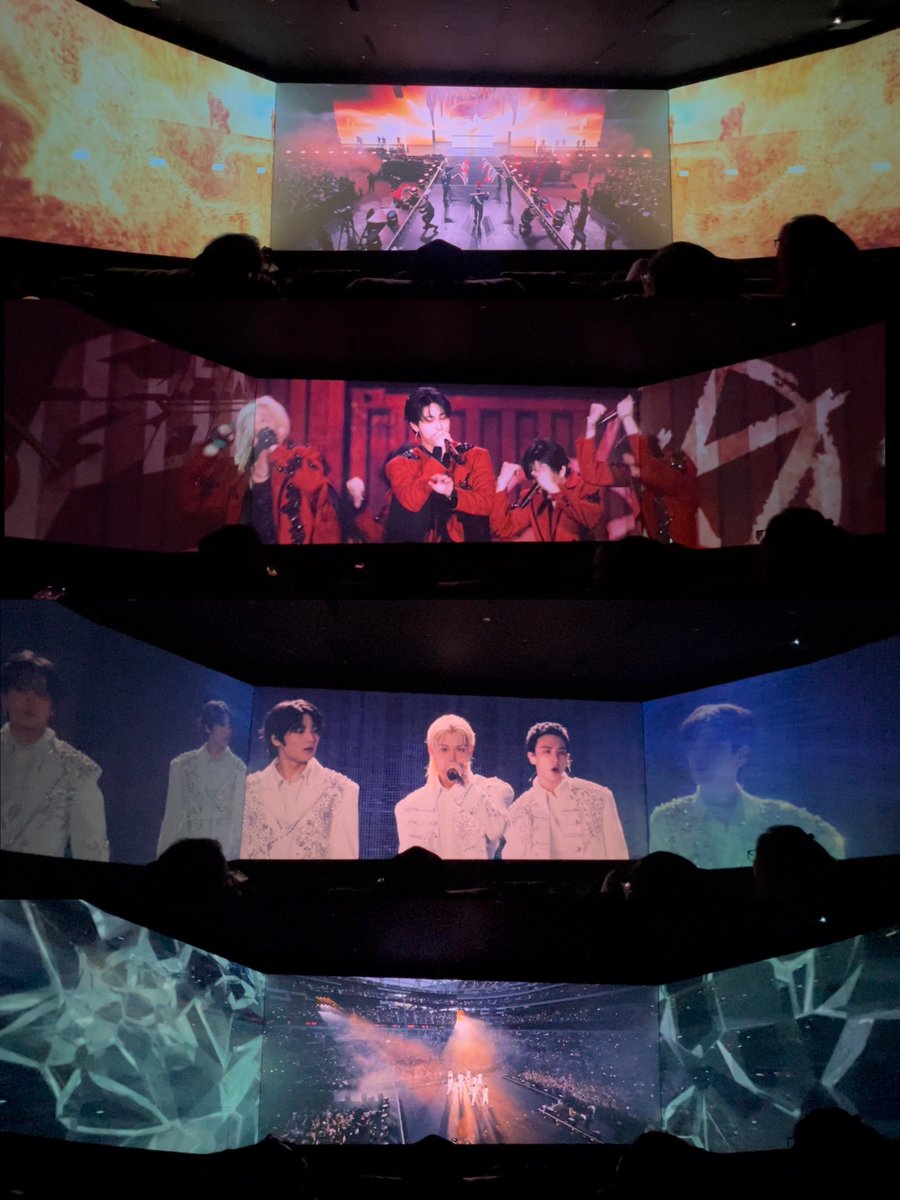 yslcheol's tweet image. would want to recommend to watch stray kids the dominate experience at screenx !

a) shows different angles of the screen, while someone’s part is coming up, you can still see the other member’s faces on the side
b) such a great help to being immersed, the effects are wider so…