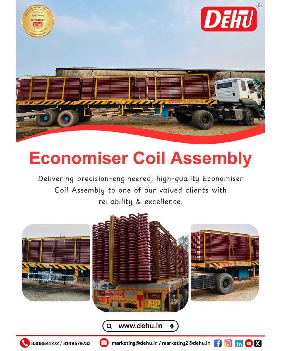 DehuDeipl's tweet image. 🔧 𝗘𝗖𝗢𝗡𝗢𝗠𝗜𝗦𝗘𝗥 𝗖𝗢𝗜𝗟 𝗔𝗦𝗦𝗘𝗠𝗕𝗟𝗬 – 𝗥𝗘𝗔𝗗𝗬 𝗙𝗢𝗥 𝗗𝗜𝗦𝗣𝗔𝗧𝗖𝗛
📩 𝗖𝗼𝗻𝘁𝗮𝗰𝘁 𝘂𝘀 𝘁𝗼𝗱𝗮𝘆
📲 8308841272 / 8149579733
📧 marketing@dehu.in / marketing2@dehu.in
🌐 dehu.in
#EconomiserCoilAsembly #ReadyForDispatch #DehuEngineering #Dehu