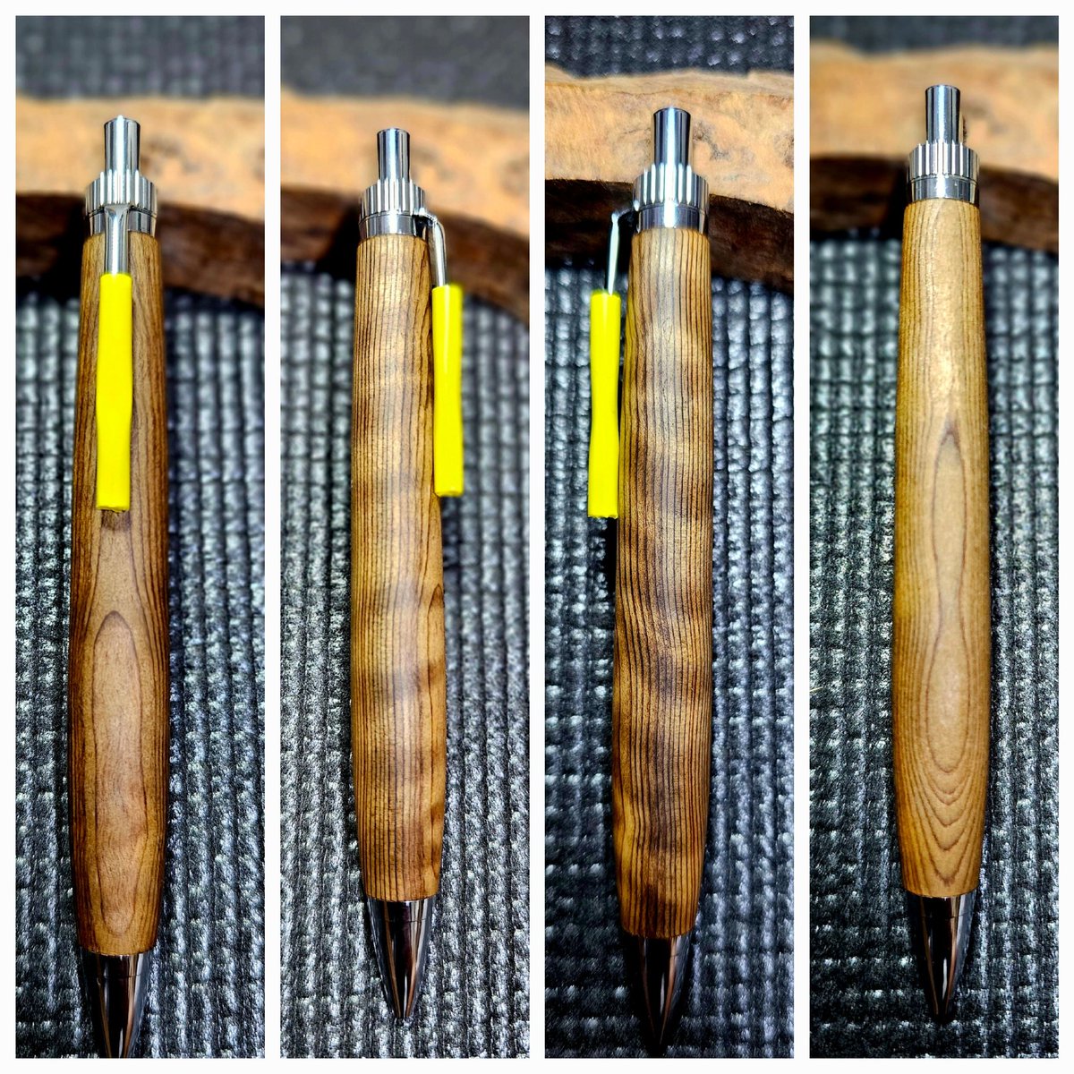 dorakorep's tweet photo. 木軸ペンを制作しました。
すべて屋久杉です。
杢が入ったものばかりです。
1枚目虎杢、2枚目神代屋久杉虎杢
3枚目丸の紋様が5つ入���、4枚目油虎杢
どれもかっこいいです!
販売してますので是非ご覧下さい。
https://t.co/ySs5of0yFA https://t.co/SQ2teBAH92