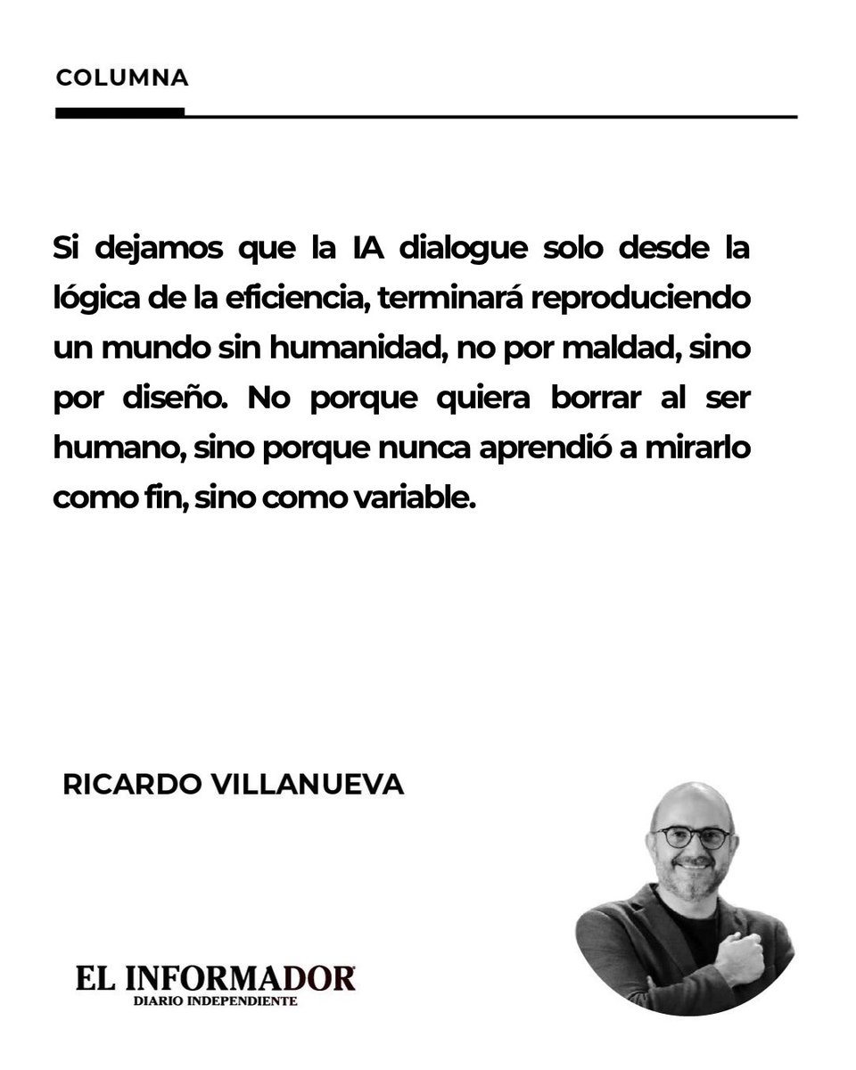 Durante años nos preguntamos si la IA nos iba a reemplazar. Tal vez la pregunta correcta es otra: ¿qué pasa cuando ya no nos necesita?

La columna de esta semana invita a mirar la IA no desde el miedo, sino desde la ética, la presencia y lo humano. Porque el verdadero riesgo no